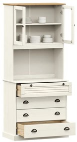 vidaXL Βιτρίνα VIGO Λευκή 80 x 40 x 176 εκ. από Μασίφ Ξύλο Πεύκου