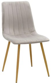 Καρέκλα Noor βελούδο γκρι - πόδια σε φυσική απόχρωση 44x53x86εκ 4αδα 44x53x86 εκ.