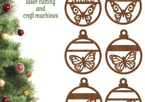 Intra απο ξύλο plywood 3mm-4mm πάχος Χριστουγεννιάτικα στολίδια πεταλούδα, 3 σχέδια Δίασταση 3x3 cm INTRAFABR-75793647