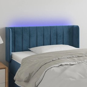Κεφαλάρι Κρεβατιού LED Σκούρο Μπλε 93x16x78/88 εκ. Βελούδινο 3123514