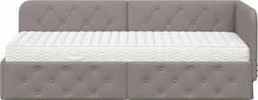 vidaXL Κρεβάτι Γωνίας Taupe 80 x 200 cm ύφασμα