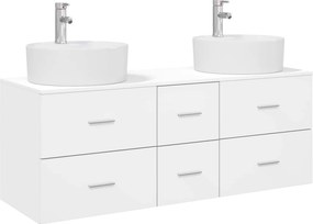vidaXL Σετ Επίπλων Μπάνιου 3 τμχ. Λευκό 129 x 44,5 x 80 εκ.