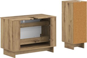 vidaXL Σετ Ντουλαπιών Μπάνιου 2 Τεμαχίων EDE Artisan Δρυς