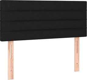 vidaXL Κρεβάτι Boxspring με Στρώμα &amp; LED Μαύρο 80x200 εκ. Υφασμάτινο