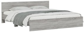 vidaXL Πλαίσιο Κρεβατιού με Κεφαλάρι Γκρι Sonoma 200x200 εκ.
