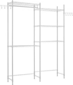 VEVOR Over Washer and Dryer Storage Shelf Two Row 5 Tiers Washer Rack White