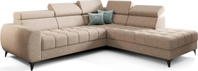Γωνιακός καναπές Calyra-Μπεζ-Δεξιά