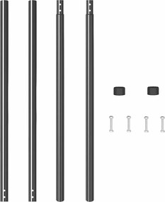 vidaXL Στύλος Περιφράξεων 2 pcs Γκρι Ατσάλι με Επικάλυψη Πούδρας