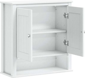 vidaXL Ντουλάπι Μπάνιου Επιτοίχιο BERG Λευκό 69,5x27x71,5εκ Μασίφ Ξύλο