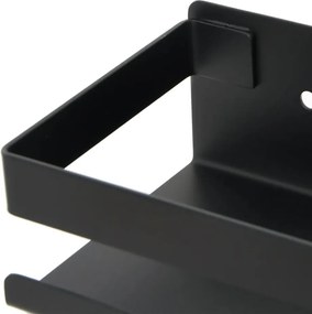 vidaXL Ράφι Μπάνιου Μαύρο Ματ 30x10x6 εκ. Βουρτσ. Ανοξείδ. Ατσάλι 304