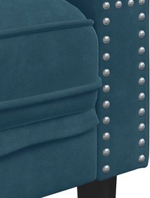 VidaXL Σετ Καναπέδων Chesterfield 2 Τεμαχίων με Στηρίγματα Μπλε Βελούδο