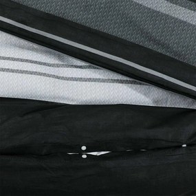 vidaXL 2 τεμ. 200 x 200 cm + 50 x 75 cm 100% Cotton Black Stripes