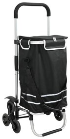 vidaXL Καρότσι Αγορών Μαύρο 47 x 39 x 100.5 εκ. Ύφασμα Oxford