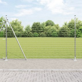 vidaXL Euro Fence με 7 Φλαντζωτούς Πόλους 1.5x10 m Γαλβανισμένος Χάλυβας