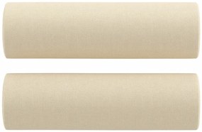 vidaXL Σετ Σαλονιού 2 Τεμαχίων Κρεμ Υφασμάτινο με Μαξιλάρια