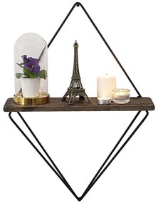 Ράφι Τοίχου Paeonia Turcica 491CRT1127 43x15x60cm Walnut-Black