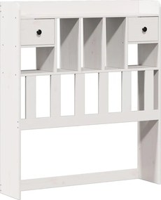 vidaXL Κρεβάτι Βιβλιοθήκη Χωρίς Στρώμα Λευκό 75x190 εκ Μασίφ Πεύκο