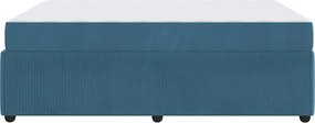 vidaXL Σκελετός Κρεβατιού με στρώμα Μπλε 160 x 200 cm ύφασμα