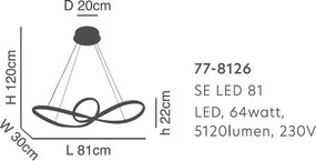 Φωτιστικό Οροφής LED Dimmable Homelighting Malbera 77-8126 Chrome