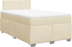 vidaXL Κρεβάτι Boxspring με Στρώμα Κρεμ 120x190 εκ. Υφασμάτινο