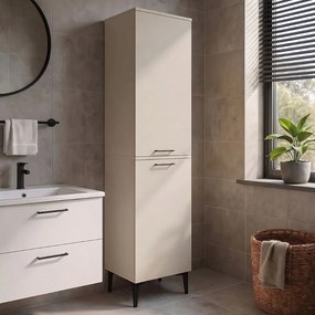 Ντουλάπι με καλάθι απλύτων Singa Megapap χρώμα sandstone 45x40x180εκ.
