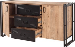 Μπουφές Πεύκο Atlantic / Μαύρο COSMO 160x45x80