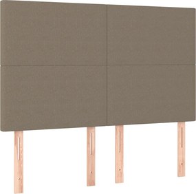 vidaXL Κρεβάτι Boxspring με Στρώμα Taupe 140x200 εκ. Υφασμάτινο