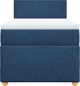 vidaXL Κρεβάτι Boxspring με Στρώμα Μπλε 80x200 εκ. Υφασμάτινο