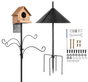 VEVOR 2370mm Bird Feeding Station 4 Hook Wild Bird Feeder Stand Pole