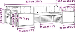 vidaXL Σειρά Καναπέ Εξωτερικού 6 pcs Φυσικό