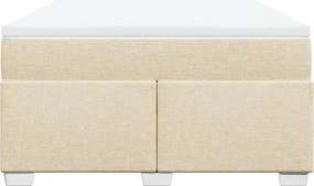 vidaXL Κρεβάτι Boxspring με Στρώμα Κρεμ 160x200 εκ. Υφασμάτινο