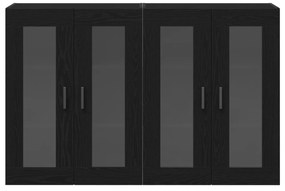 vidaXL Τοίχοι Βαθιά Κ cabinets 2 τεμάχια Μαύρο Δρυς 69,5x34x90 εκ Μηχανικής Ξυλείας