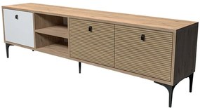 Έπιπλο Τηλεόρασης Vision 389MZA1182 180x35x45,5cm Oak-White