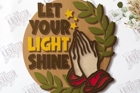 Σετ των 2 Intra απο ξύλο plywood 3mm-4mm πάχος Χριστιανική στρογγυλή πινακίδα τοίχου |CNC Δίασταση 30x20 cm INTRAFABR-120653536