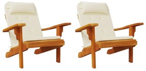 vidaXL Μαξιλάρια Καρέκλας Adirondack 2 τεμ. Κρεμ από Ύφασμα Oxford