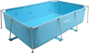 VEVOR Steel Frame Above Ground Swimming Pool 118 x 78 x 30 in Rectangular Blue