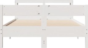vidaXL Σκελετός Κρεβ. Χωρίς Στρώμα Λευκό 120x200 εκ Μασίφ Πεύκο
