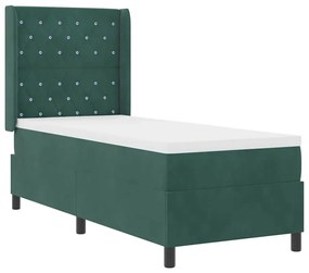 vidaXL Κρεβάτι με ελατήρια Σκούρο πράσινο 80 x 200 cm Βελούδο