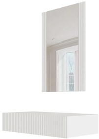 PAFOS vanity table ( hanging ) and mirror white/white DIOMMI CAMA-PAFOS-TOALETKA-BI/BI