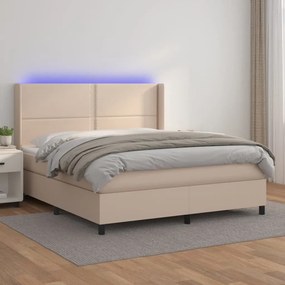 ΚΡΕΒΑΤΙ BOXSPRING ΣΤΡΩΜΑ&amp;LED ΚΑΠΟΥΤΣΙΝΟ 180X200 ΕΚ. ΣΥΝΘ. ΔΕΡΜΑ 3139342