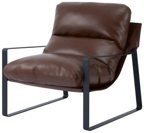 VEVOR Accent Chair Modern PU Leather Armchair with Metal Frame Living Room Brown