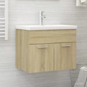 vidaXL Ντουλάπι Μπάνιου με Νιπτήρα Sonoma Δρυς από Μοριοσανίδα