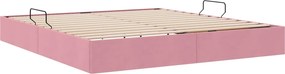 vidaXL Κρεβάτι Οθωμανικού Τύπου Ροζ 160 x 200 cm Βελούδο