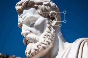 Intra Συλλεκτικό Ξύλινο Παζλ Plywood  4mm - Προτομή Αρχαίου Έλληνα φιλοσόφου στην Αθήνα, Ελλάδα Σε Ξύλινο Κουτί - Διαστάσεις Puzzle: 10x10 cm – 25 κομμάτια