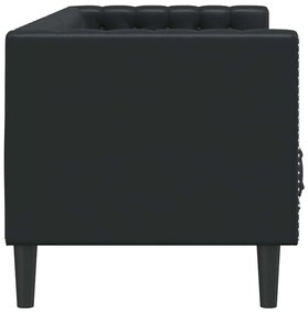 vidaXL Καναπές Chesterfield Μαύρο 194 x 74.5 x 70.5 εκ. Τεχνητό δέρμα