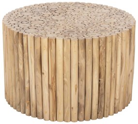 ΤΡΑΠΕΖΙ ΣΑΛΟΝΙΟΥ ΣΤΡΟΓΓΥΛΟ COOTER HM9863 ΚΛΑΔΙΑ TEAK-ΦΥΣΙΚΟ Φ80x50Υεκ.