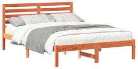 vidaXL Σκελετός Κρεβατιού Καφέ κεριού 120 x 200 cm Μασίφ ξύλο πεύκου