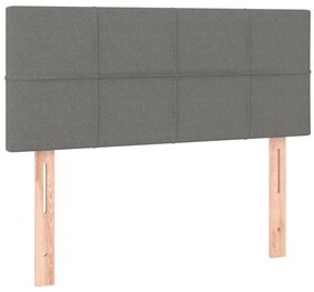 vidaXL Κρεβάτι Boxspring με Στρώμα &amp; LED Σκ.Γκρι 100x200 εκ Υφασμάτινο