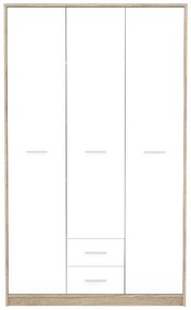 Ντουλάπα ρούχων Serenity pakoworld τρίφυλλη sonoma-λευκό 118.5x54x196.5εκ Model: 192-000019