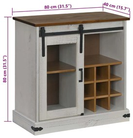 Sideboard HALDEN με συρόμενη πόρτα Λευκό 80x40x80 cm μασίφ ξύλο 4018422